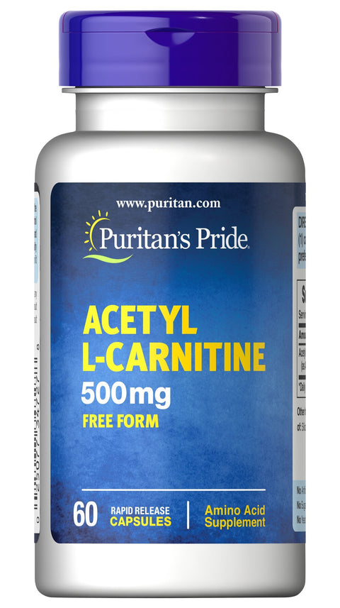 Puritan's Pride Acetyl L-Carnitine Hcl 500 mg 60 Caps