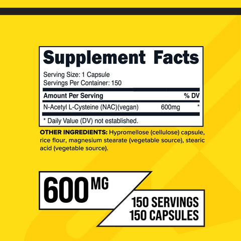 Primaforce NAC Vegan N-Acetyl L-Cysteine 600 mg 150 Caps