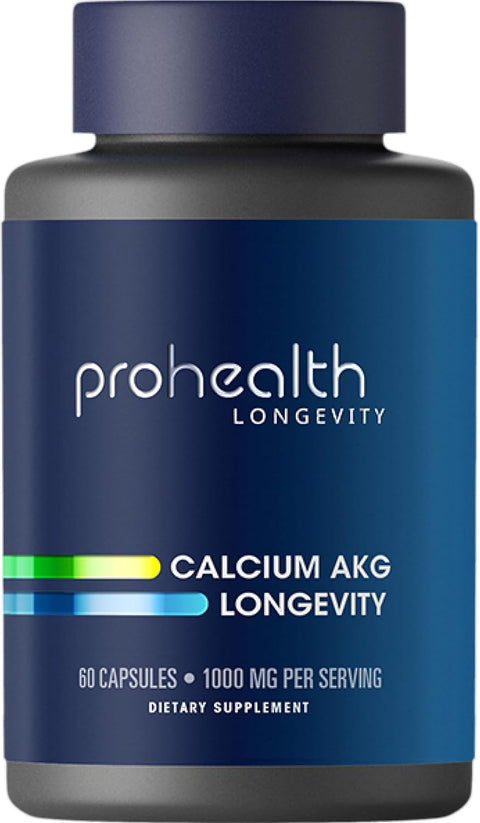 ProHealt Calcium AKG Alpha Ketoglutarate Healthy Aging Bone, Joint & Cartilage 1000 mg 60 Caps