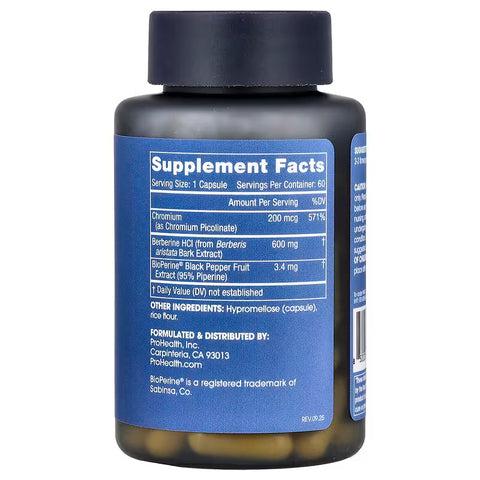 ProHealth Longevity Berberine Hcl Pro 600 mg 60 Capsules