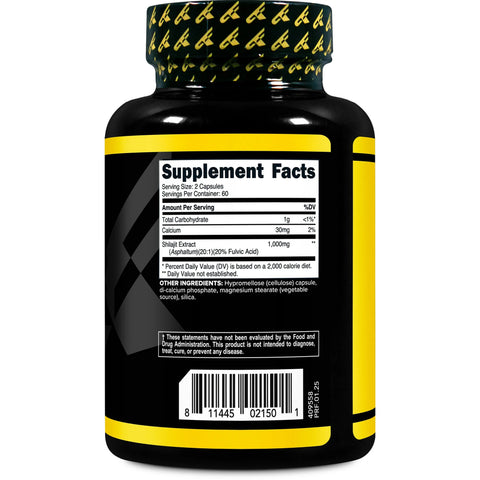 Primaforce Shilajit Naturally Occurring Fulvic Acid 120 Capsules