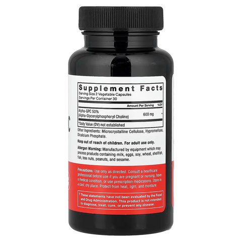 Force Factor Alpha GPC Brain Cognitive for Memory and Focus Mood with 600mg 60 Caps