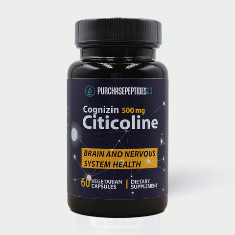 Purchasepeptideseco Citicoline Cognizin Brain Nervous Health 500 mg 60 Caps