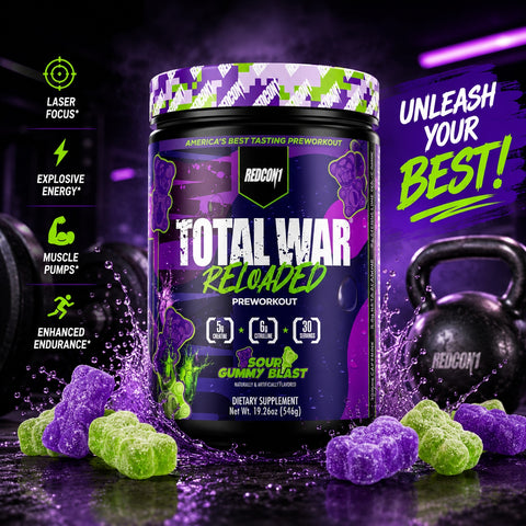 Redcon1 TOTAL WAR Reloaded Preworkout Sour Gummy Blast 546 g
