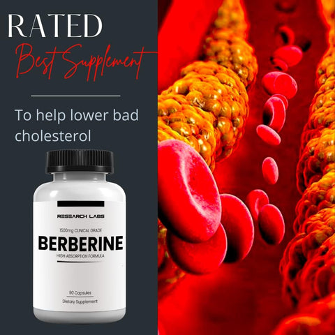 Research Labs Clinical Grade Berberine High Absorption Formula & BerberQuil Glucose 500mg 90 Caps
