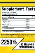 Primaforce Nitric Oxide Booster Arginine Akg HCl Citrulline PreWorkout and Post Workout 120 Caps