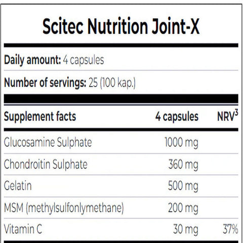 Scitec Joint-X Glucosamine(Glukozamin)+Methylsulfonylmethane+Chondroitin (100 caps)