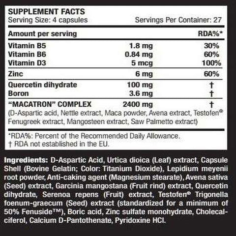 Scitec Nutrition Macatron (Daa Aspartic Acid+Boron+Maca+Testofen Fenugreek) 108 capsules
