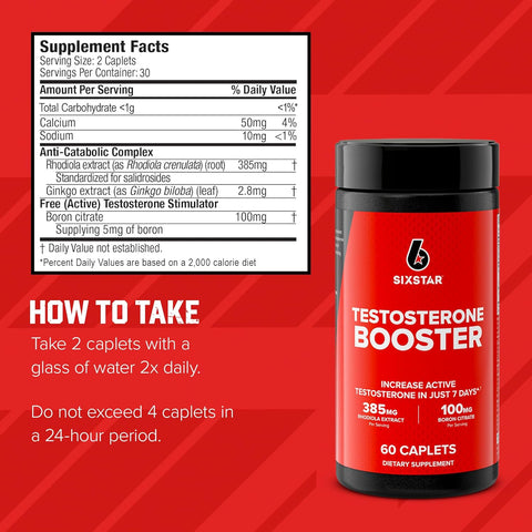 SixStar Elite Series Testosterone Booster 60 Caps