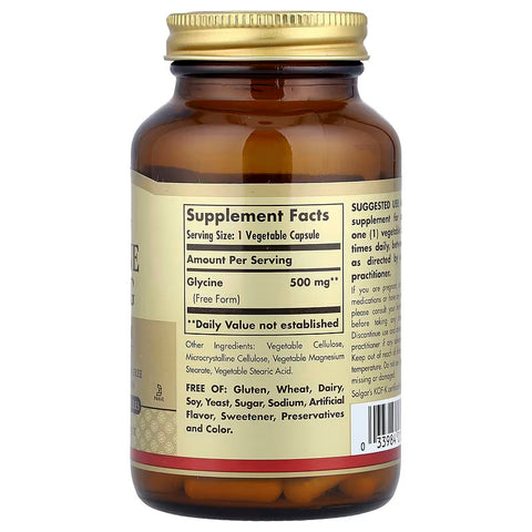 Solgar Glycine 500 mg 100 Vegetable Capsules