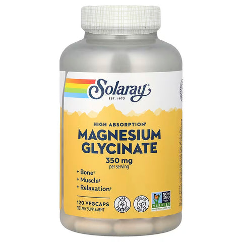 Solaray High Absorption Magnesium Glycinate 350 mg 120 Vegetable-Based Caps 