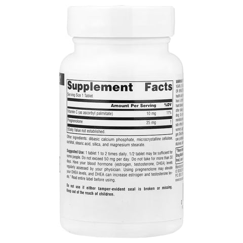 Source Naturals Pregnenolone Brain & Cognitive 25 mg 120 Tablet