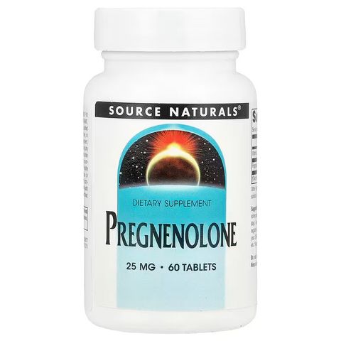 Source Naturals Pregnenolone & Vitamin C Brain & Cognitive 25 mg, 60 Tablets