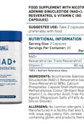 Applied Nutrition NAD+ Trans-Resveratrol Cellular Energy Antioxidant Support & Daily Wellness Formula 60 Caps