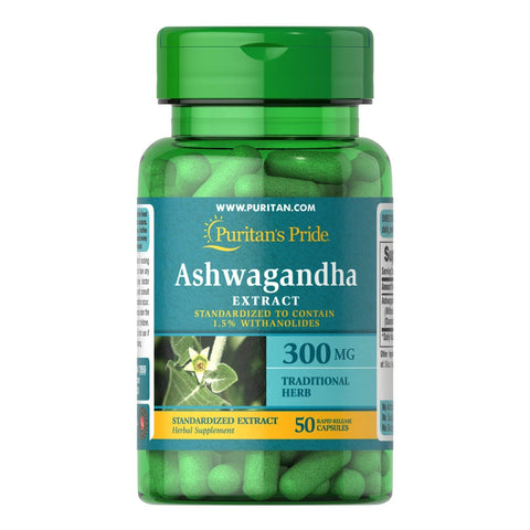 Puritan's Pride Ashwagandha Standardized Extract 300 mg 50 Caps
