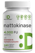 Deal Supplement Nattokinase Bromelain Turmeric 4,000 FU Per Serving, 240 Veggie Capsules