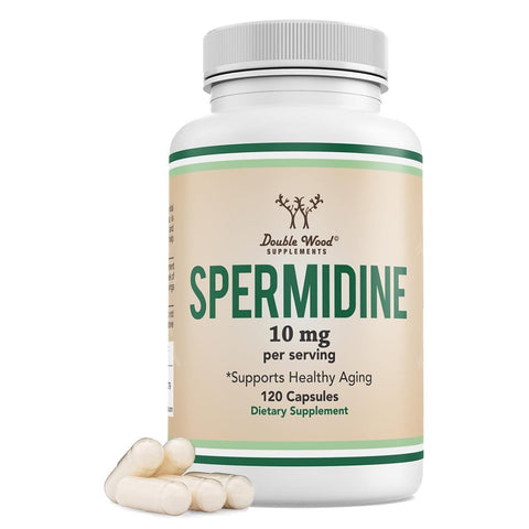 DOUBLE WOOD Spermidine 3HCL Over 100x More Potent Than Wheat Germ Extract for Cell Membrane, Telomere Health and Aging