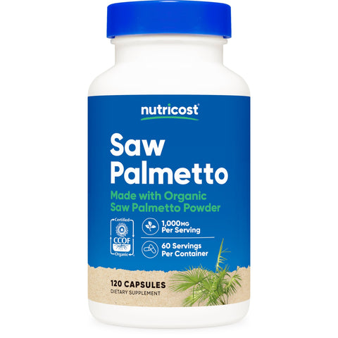 Nutricost Made With Organic Saw Palmetto 1000 Mg 120 Caps (CİLT + SAÇ DESTEĞİ)