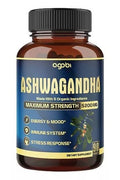 Agobi Ashwagandha Agobi Hint Ginseng+Turmeric+Rhodiola+Ginger root Extract Capsules 5 Herbal Ingredients 5200 mg