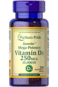 Puritan's Pride Vitamin D3 250 mcg (10000 IU), 200 Softgels