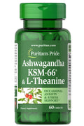 Puritan's Pride Ashwagandha KSM66 & L-Theanine-60 Tablet
