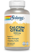 Solaray Calcium Citrate 1000mg - Chelated Calcium Supplement - Vegan - 30 Servings, 120 VegCaps