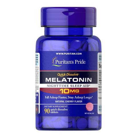 Puritan's Pride Quick Dissolve Melatonin 10 mg 90 Cherry Flavor