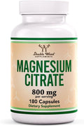 Double Wood Magnesium Citrate Digestion & Constipation Support Vegan 800mg 180 Caps