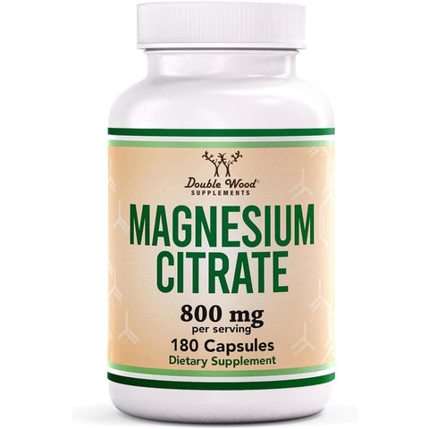 Double Wood Magnesium Citrate Digestion & Constipation Support Vegan 800mg 180 Caps