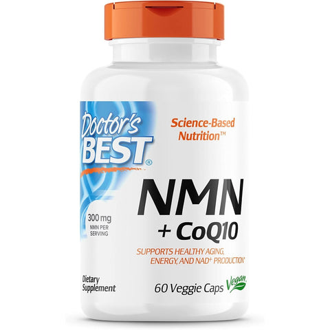 Doctor's BEST NMN + Coenzyme CoQ10 Ubiquinone Nad+ 150mg 60 Veggie Caps