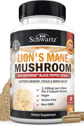 BioSchwartz Organic Lions Mane Mushrooms with BioPerine Nootropic Brain Memory Focus 90 Caps