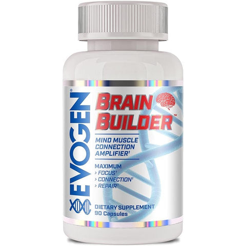 Evogen Brain Builder Neuro Mind Boosts Focus Concentration & Connection Lions Mane Bacopa Monnieri Alpha-GPC 90 Caps