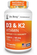 Dr. Berg Maximum Strength 7-in-1 Vitamin D3 K2 Zinc 10,000 IU 120 Caps