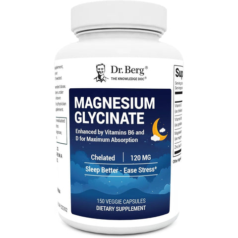 Dr. Berg Maximum Strength 4-in-1 Chelated Magnesium Glycinate D3, B6 & Zinc 150 Caps