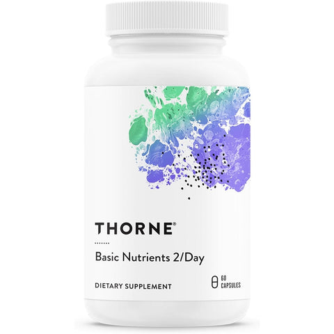 THORNE - Basic Nutrients 2/Day - Comprehensive Daily MultiVitamin with Optimal Bioavailability - Vitamin & Mineral Formul 60 Caps