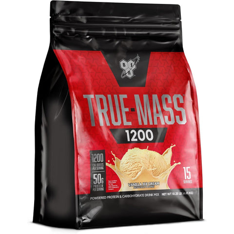 BSN True Mass Weight Gainer Muscle Mass Gainer with Whey and Casein Protein for Post Workout 4,65 Kg