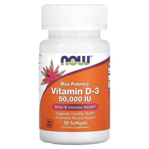 NOW Foods Vitamin D3 Max Potency 50,000 IU 50 Softgels