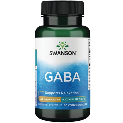Swanson GABA Maximum Strength 750 mg 60 Veggie Strength