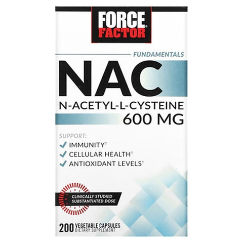 FORCE FACTOR NAC 600 mg N-Acetyl Cysteine for Liver Health Immune Support & Antioxidant 200 Caps