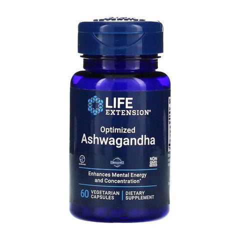 Life Extension Optimized Sensoril Ashwagandha - Healthy Stress Response Focus Memory Stress Relief - Vegetarian 60 Caps