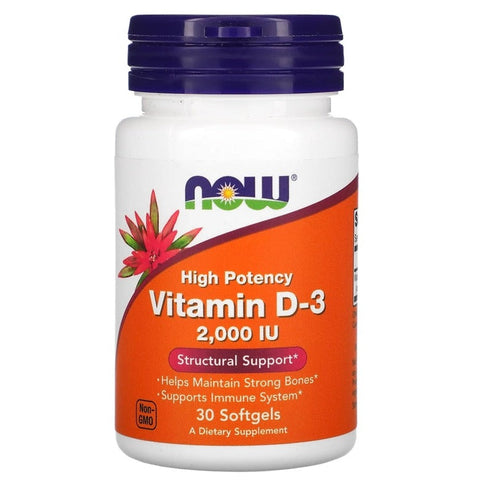NOW Foods Vitamin D3 50 mcg 2000 IU 30 Softgels