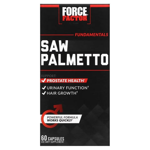 Force Factor Saw Palmetto Prostate Supplement Urinary Function, Prostate Relief & Hair Growth with BioPerine for Superior Absorption 60 Caps
