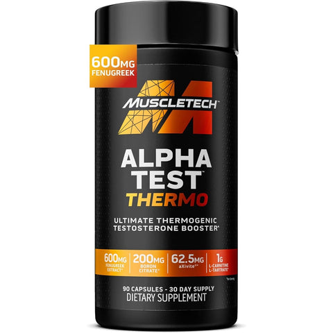 MuscleTech Thermogenic Testosterone Booster for Men AlphaTest Thermo Tribulus Terrestris 90 Caps