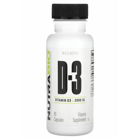 NutraBio Vitamin D3 50 mcg 2,000 IU 90 Capsules