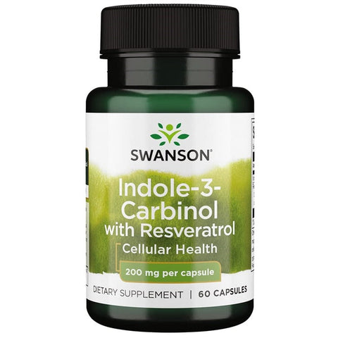 Swanson Indole-3 Carbinol with Resveratrol 200 mg 60 Capsules