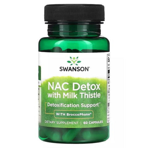 Swanson, Nac Detox With Milk Thistle With Broccophane, 60 Kaps