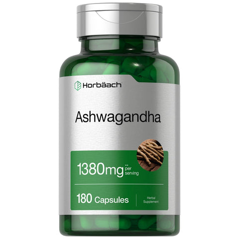 Horbaach Ashwagandha Supplement | 180 Capsules | for Women and Men | Herbal Root Extract
