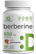 Deal Supplement Berberine Supplement with Yohimbine 500mg Per Serving 120 Veggie Caps