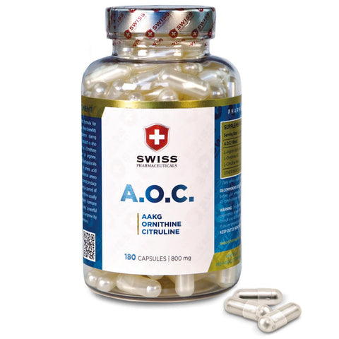 Swiss AOC AAKG + L-Ornithine HCl +Arginine + Citrulline 180 Kapsül
