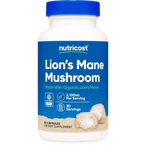 Nutricost Lion's Mane Mushroom Aslan yelesi mantarı 2100 mg 90 Caps